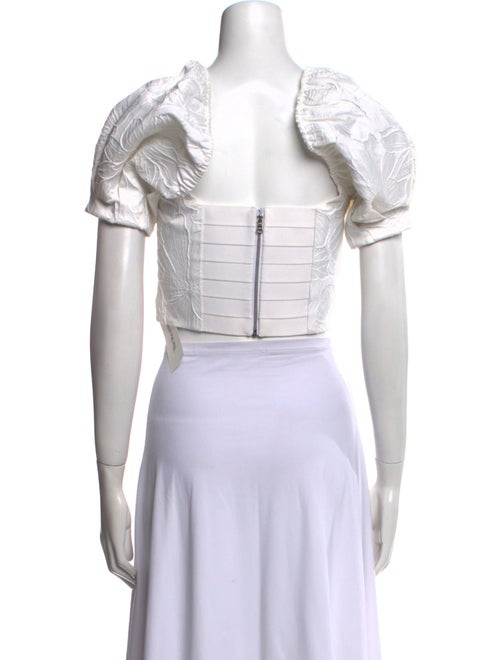 Alice + Olivia Square Neckline Short Sleeve Crop Top