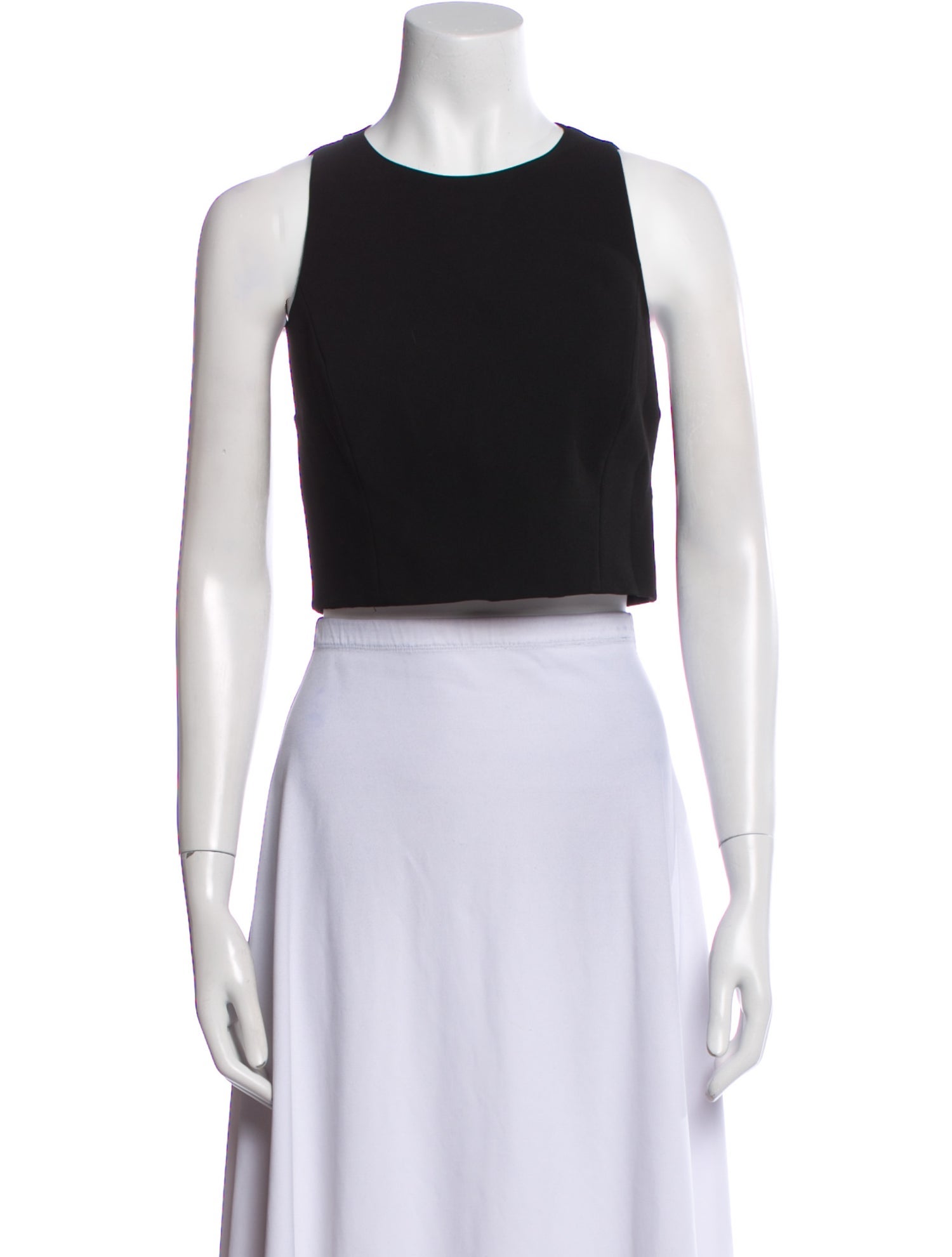 Alice + Olivia Crew Neck Sleeveless Crop Top