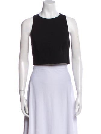 Alice + Olivia Crew Neck Sleeveless Crop Top