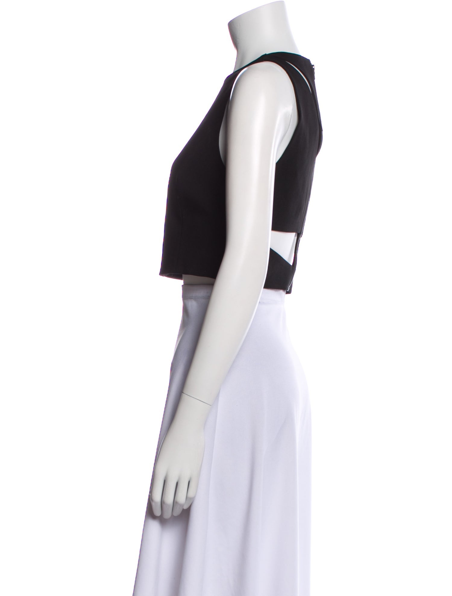 Alice + Olivia Crew Neck Sleeveless Crop Top