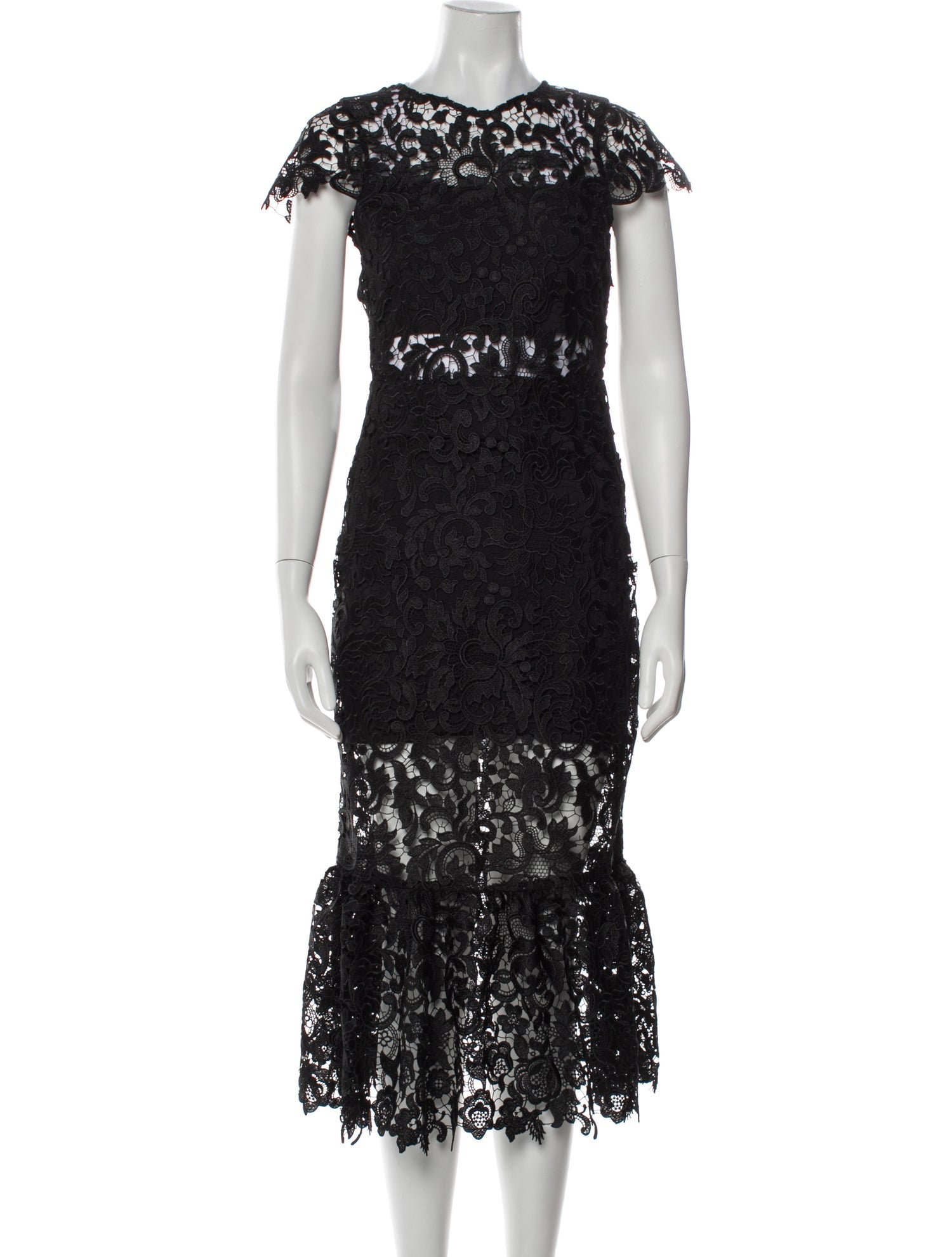 Alice + Olivia Lace Pattern Midi Length Dress