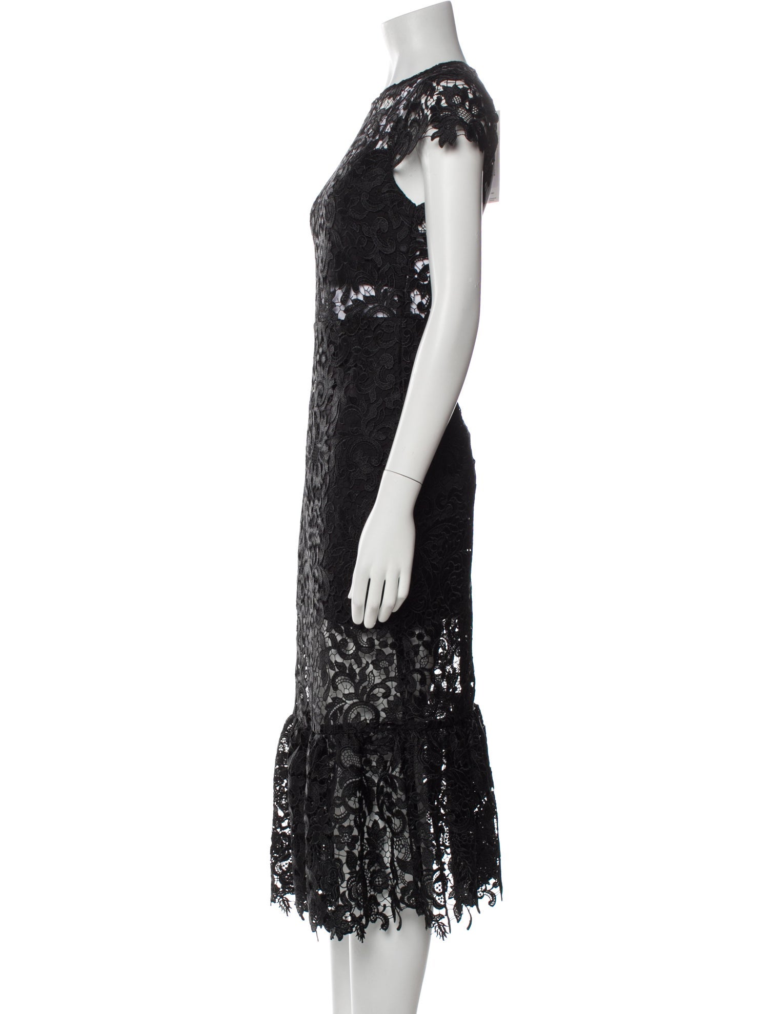 Alice + Olivia Lace Pattern Midi Length Dress