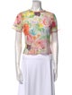 Alice + Olivia Floral Print Scoop Neck T-Shirt