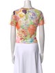 Alice + Olivia Floral Print Scoop Neck T-Shirt