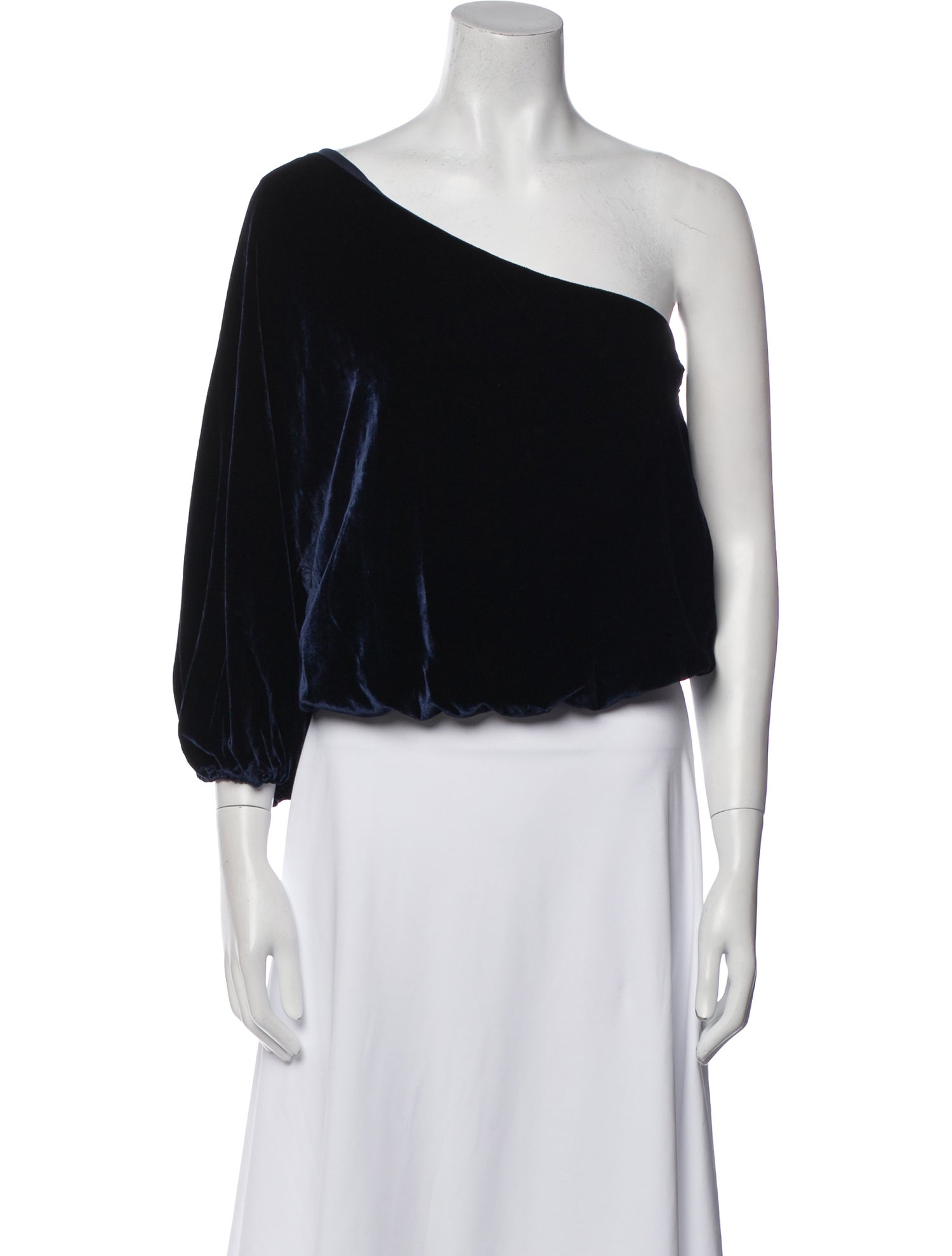 Alice + Olivia One-Shoulder Three-Quarter Sleeve Crop Top