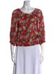 Alice + Olivia Silk Floral Print Blouse