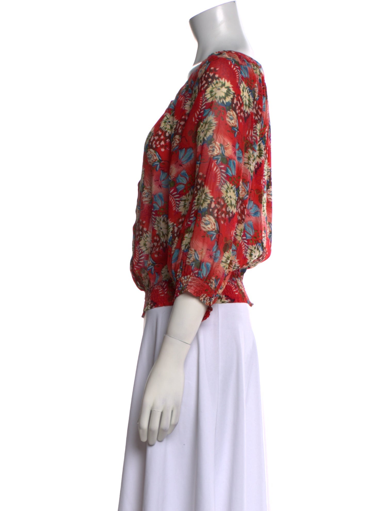 Alice + Olivia Silk Floral Print Blouse