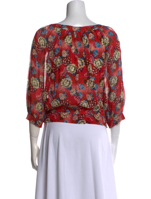 Alice + Olivia Silk Floral Print Blouse