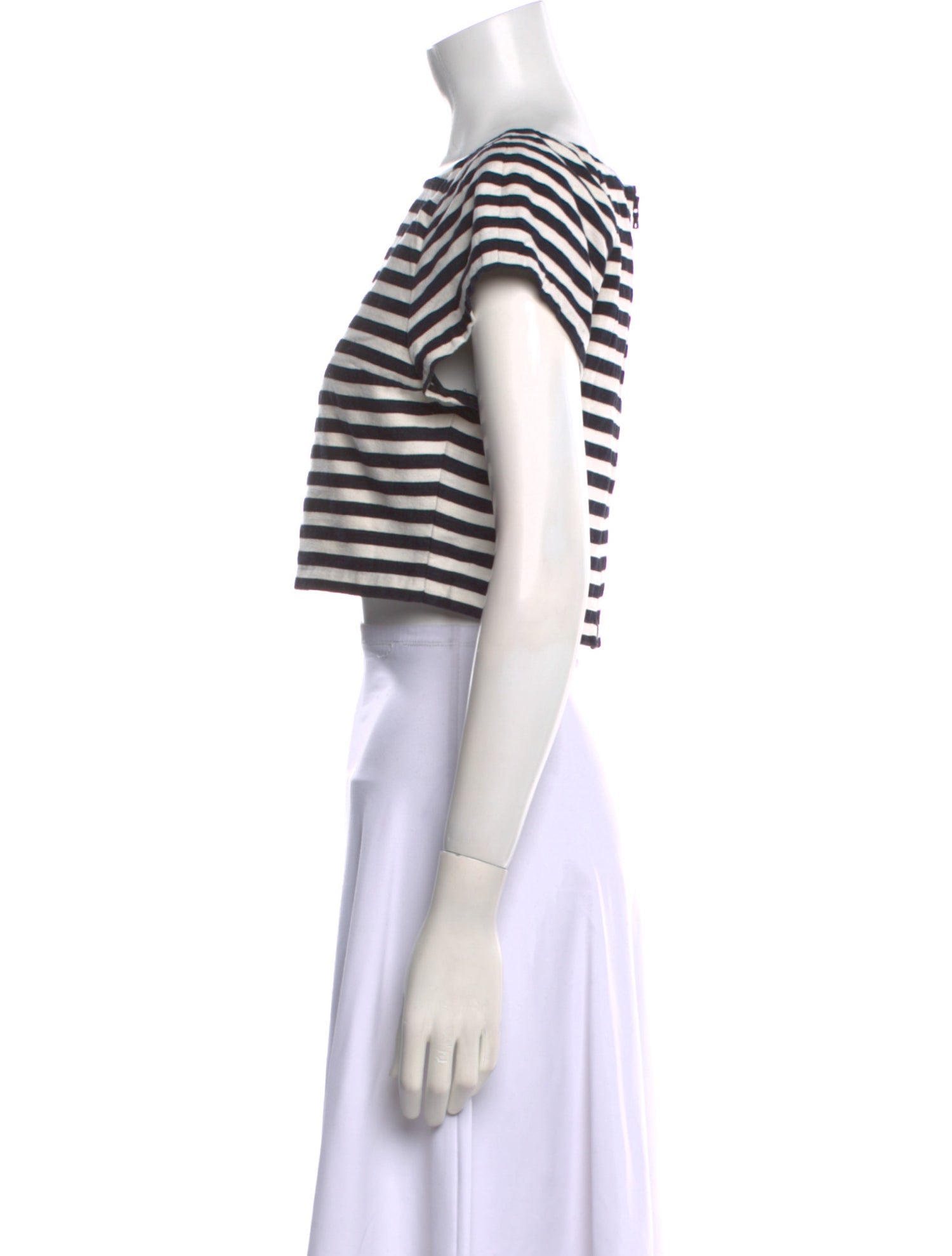 Alice + Olivia Striped Scoop Neck Crop Top