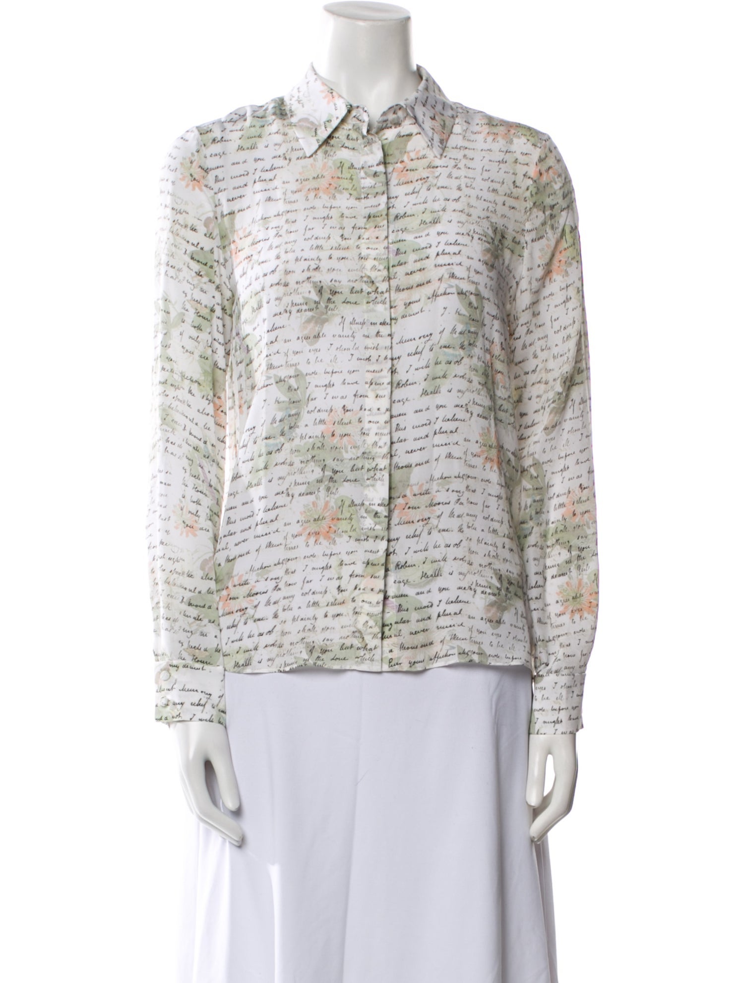 Alice + Olivia Silk Printed Button-Up Top