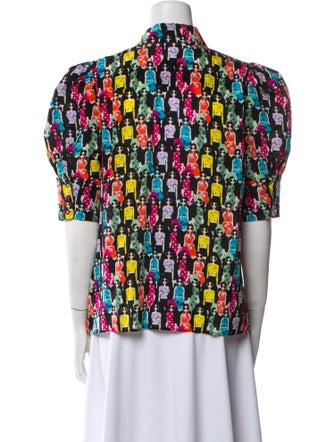 Alice + Olivia Silk Floral Print Blouse