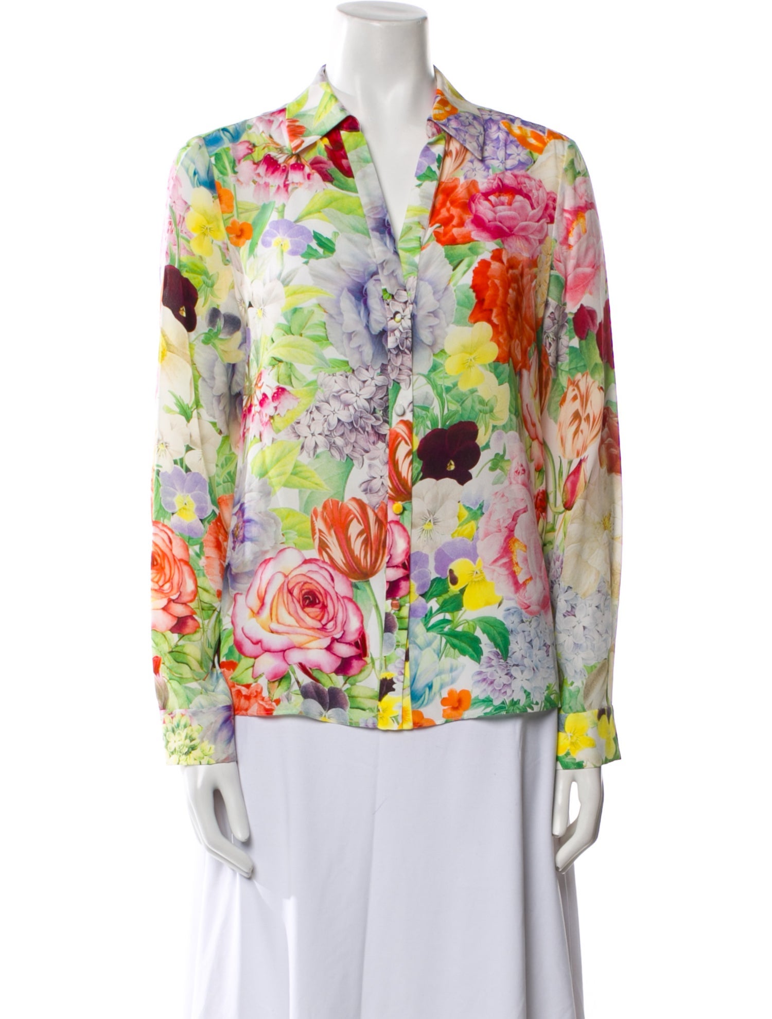 Alice + Olivia Silk Floral Print Blouse