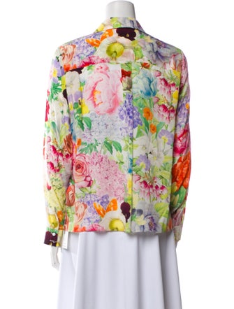 Alice + Olivia Silk Floral Print Blouse