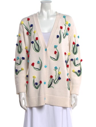 Alice + Olivia Printed V-Neck Sweater
