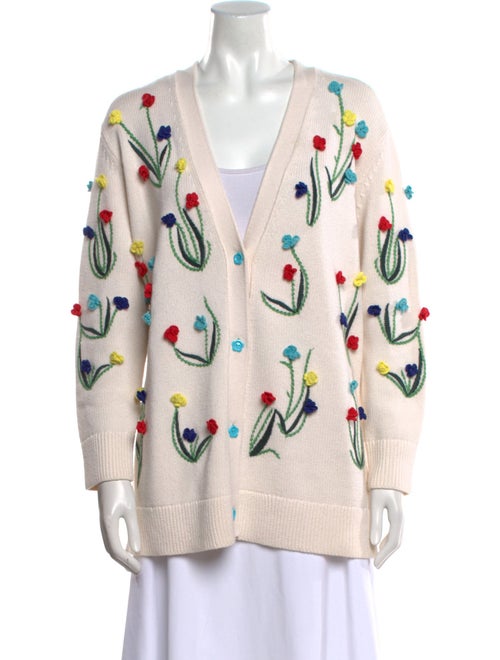 Alice + Olivia Printed V-Neck Sweater