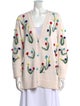 Alice + Olivia Printed V-Neck Sweater