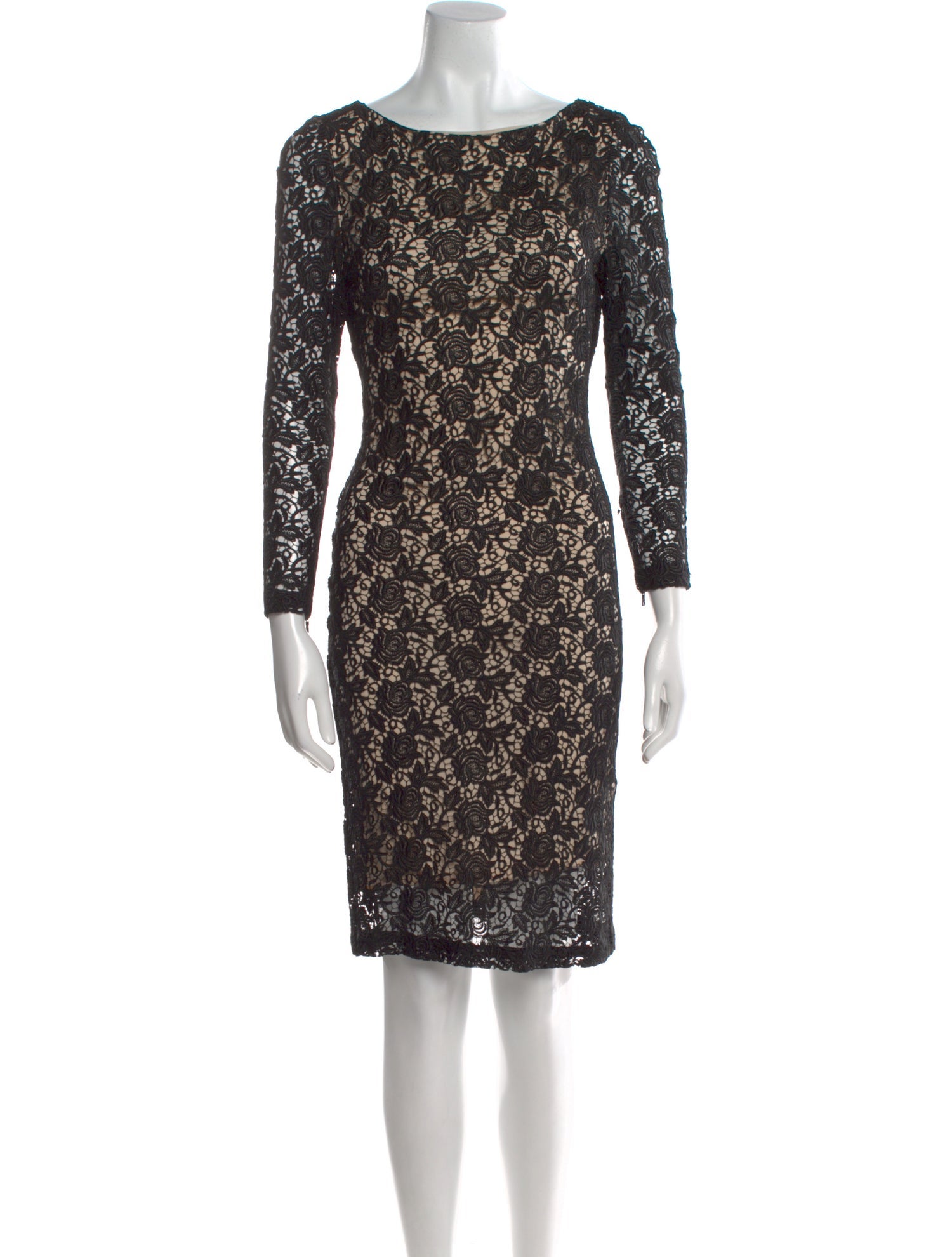 Alice + Olivia Lace Pattern Knee-Length Dress