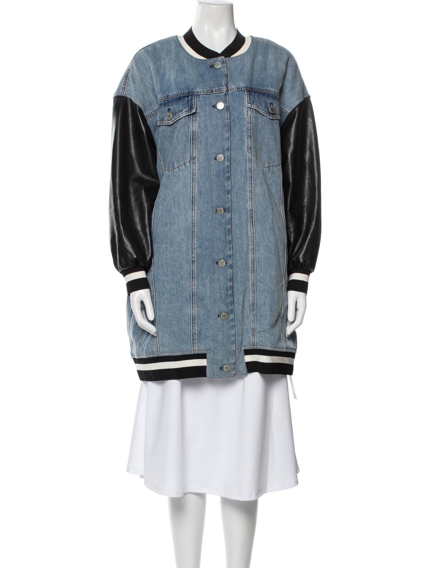 Alice + Olivia Colorblock Pattern Denim Jacket