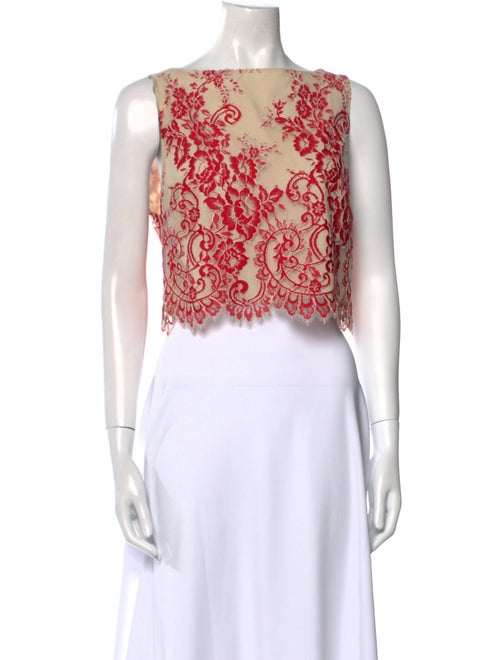 Alice + Olivia Lace Pattern Square Neckline Crop Top