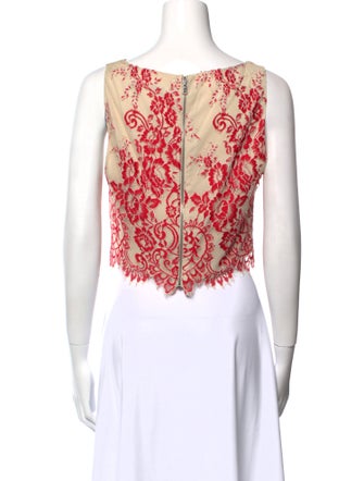 Alice + Olivia Lace Pattern Square Neckline Crop Top