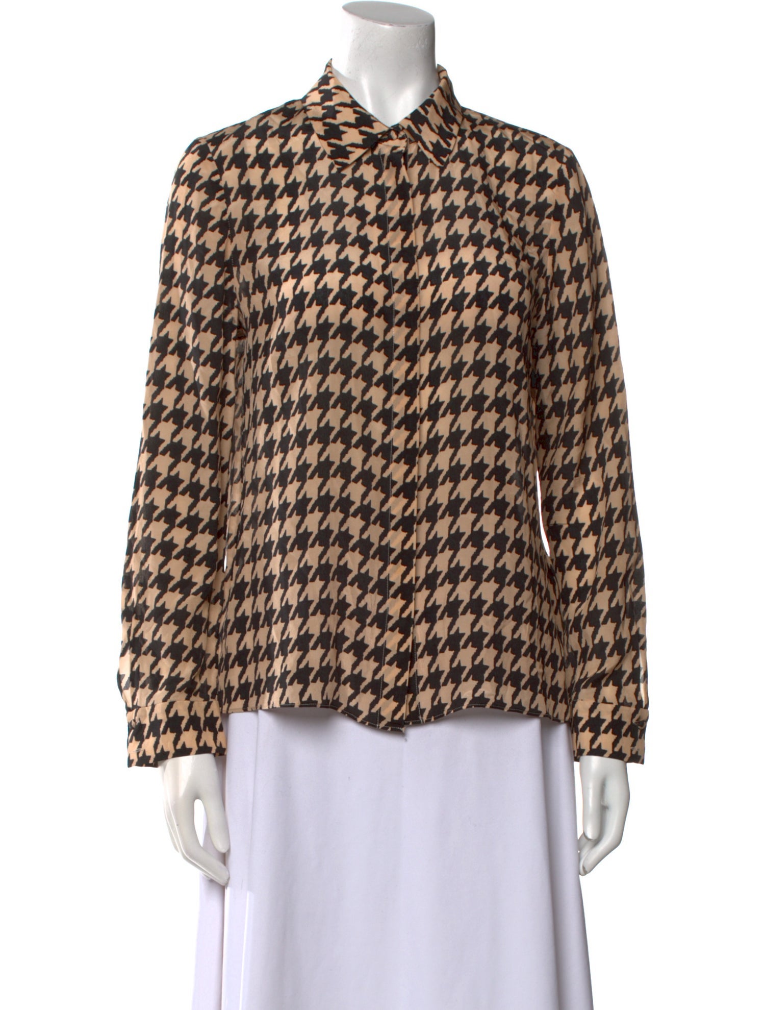 Alice + Olivia Silk Printed Button-Up Top