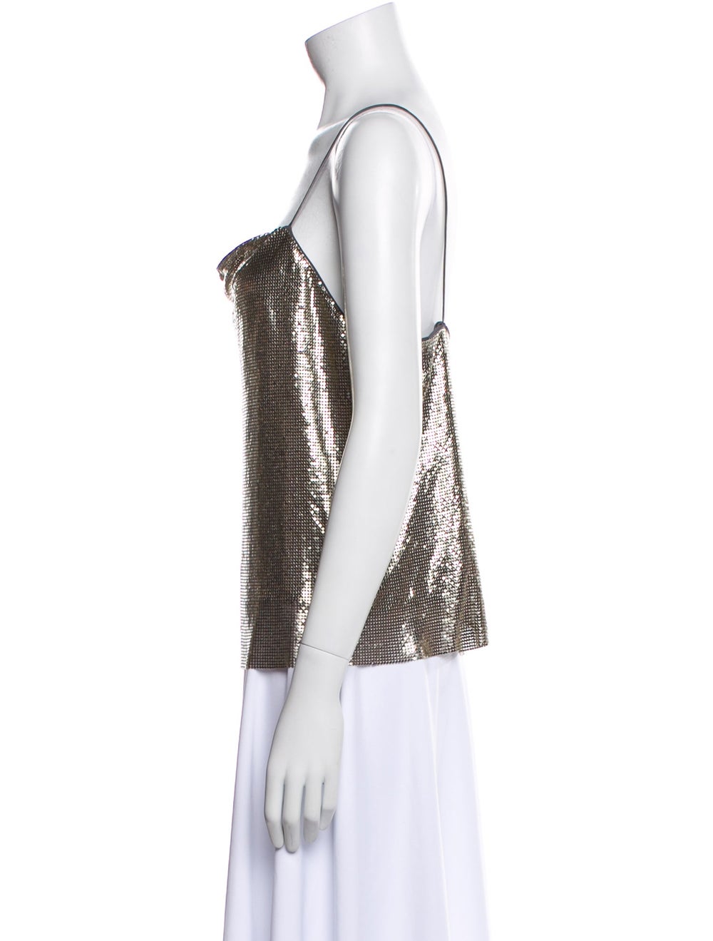 Alice + Olivia Tank Top Silver Chain-Link Accents… - image 2