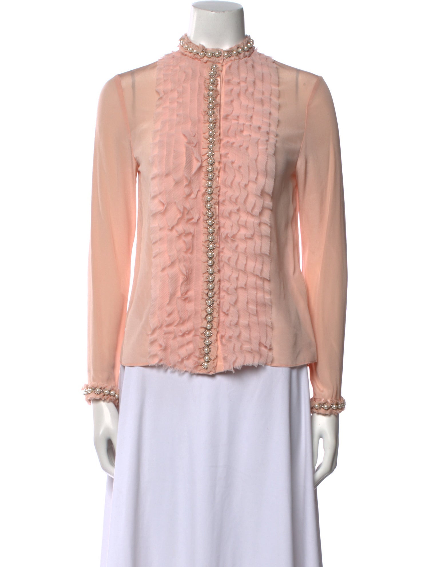 Alice + Olivia Silk Mock Neck Blouse