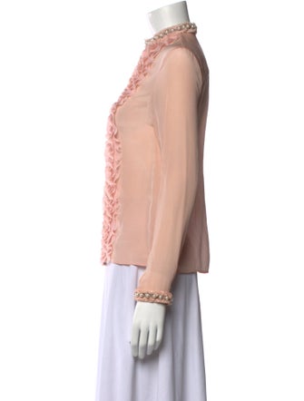 Alice + Olivia Silk Mock Neck Blouse