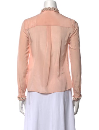 Alice + Olivia Silk Mock Neck Blouse