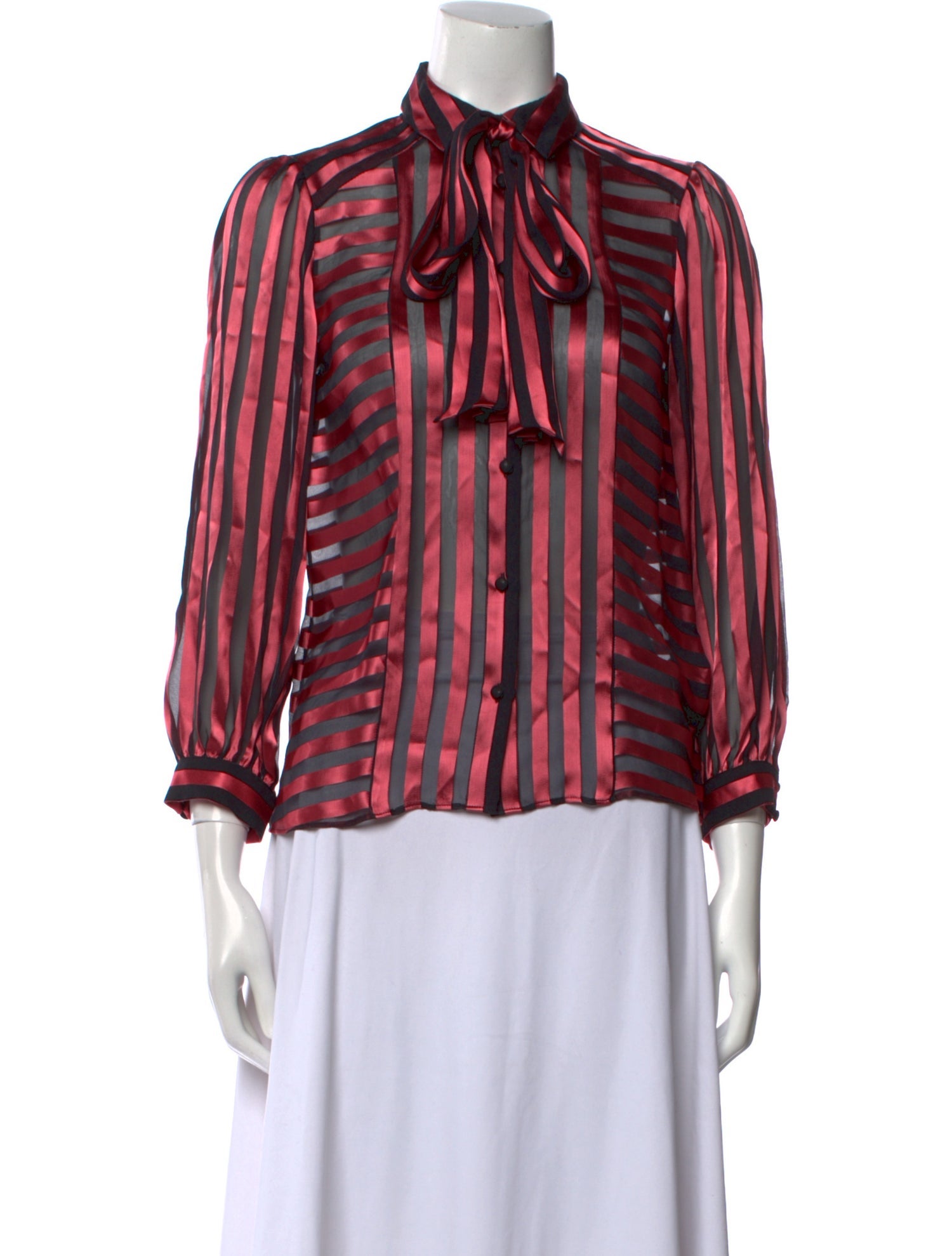 Alice + Olivia Striped Mock Neck Blouse w/ Tags