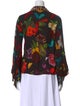 Alice + Olivia Floral Print Three-Quarter Sleeve Blouse