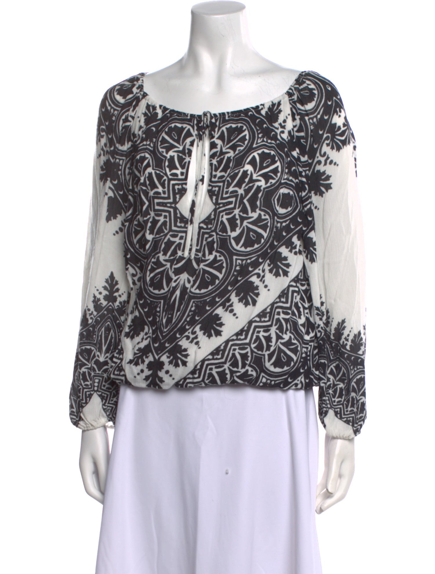 Alice + Olivia Printed Scoop Neck Blouse