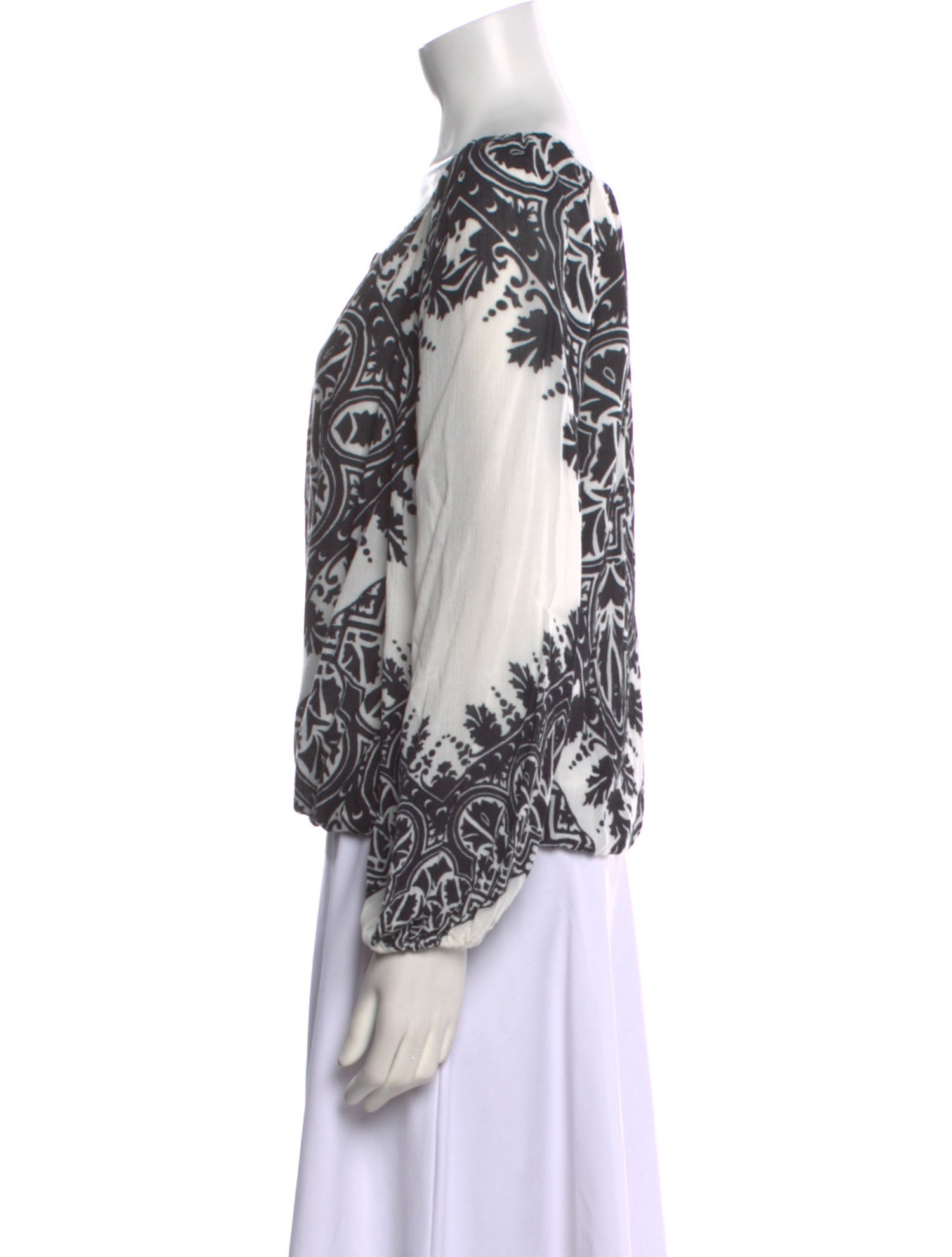 Alice + Olivia Printed Scoop Neck Blouse