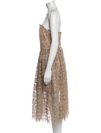 Alice + Olivia Strapless Midi Length Dress