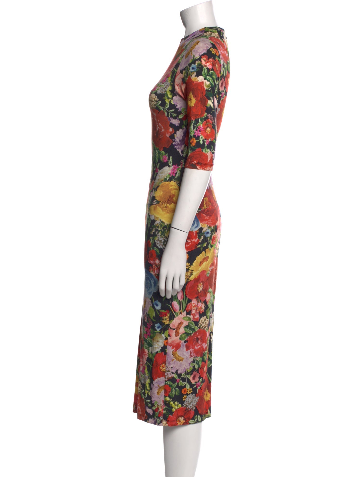 Alice + Olivia Floral Print Midi Length Dress