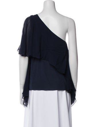 Alice + Olivia Silk One-Shoulder Blouse
