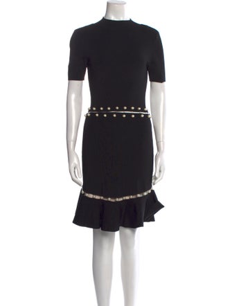Alice + Olivia Mock Neck Knee-Length Dress