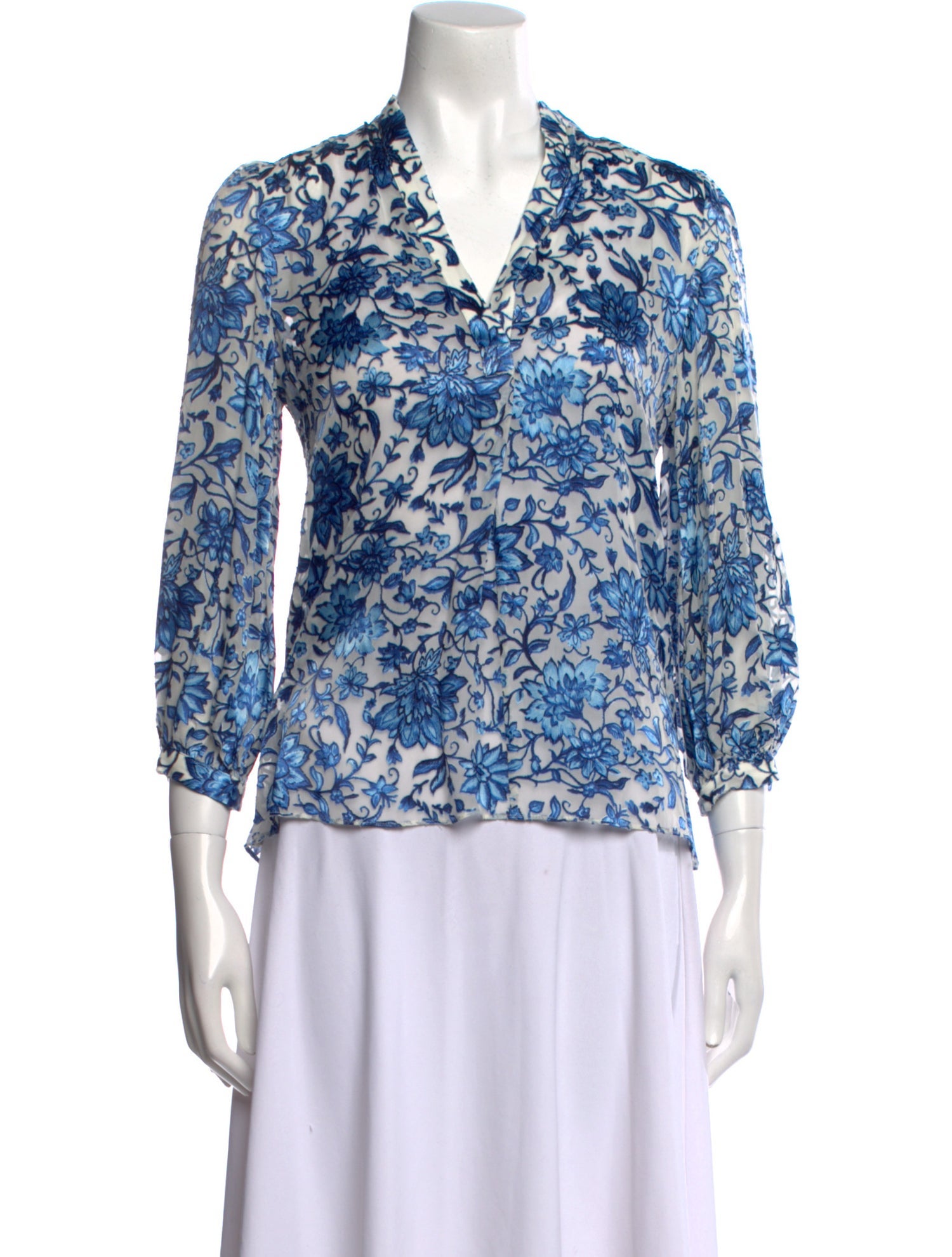 Alice + Olivia Floral Print V-Neck Blouse w/ Tags