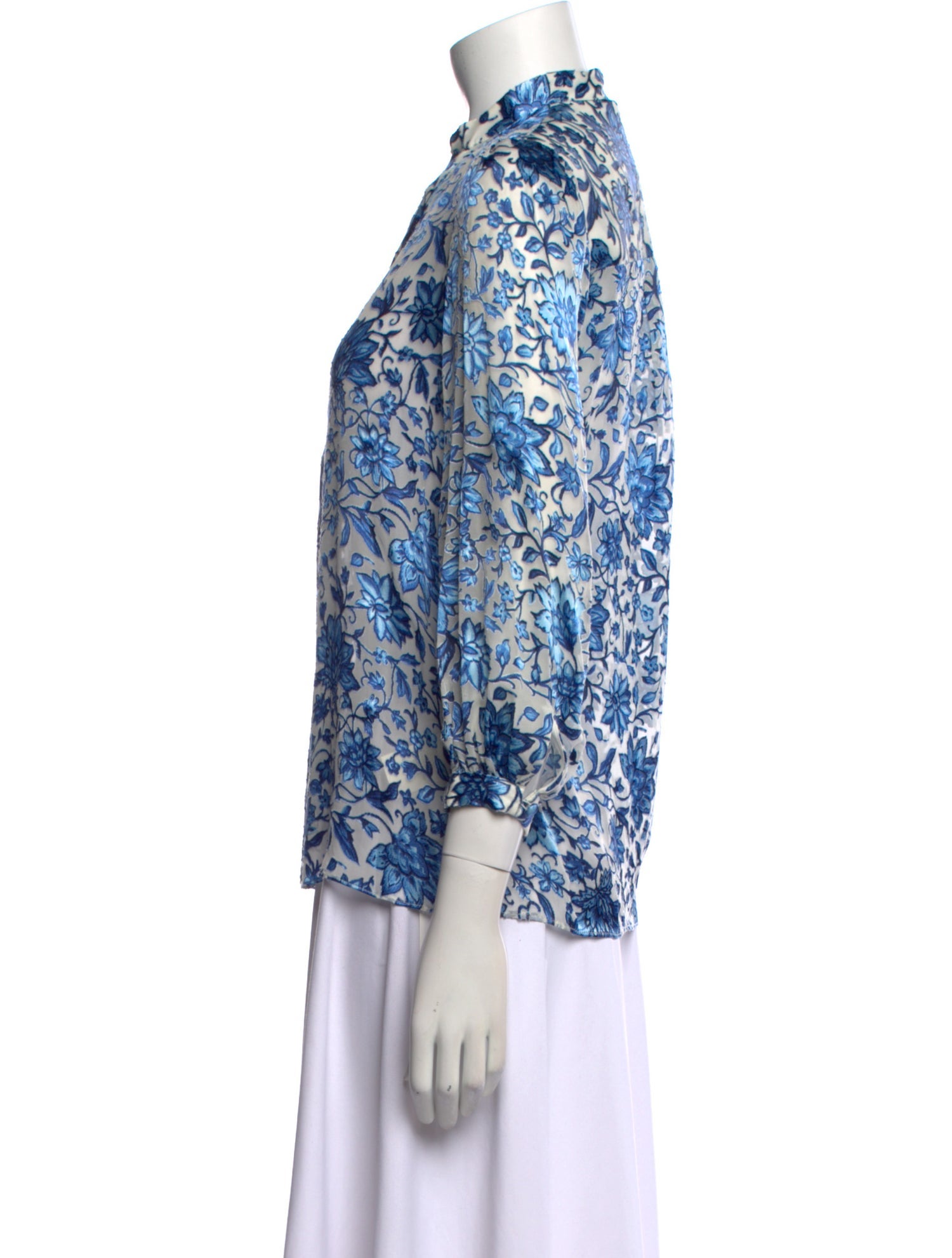 Alice + Olivia Floral Print V-Neck Blouse w/ Tags