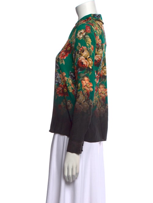 Alice + Olivia Silk Floral Print Blouse