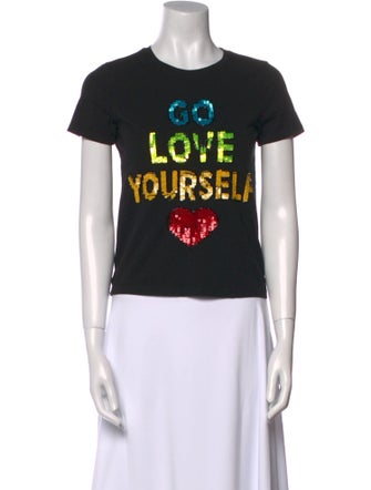 Alice + Olivia Graphic Print Crew Neck T-Shirt