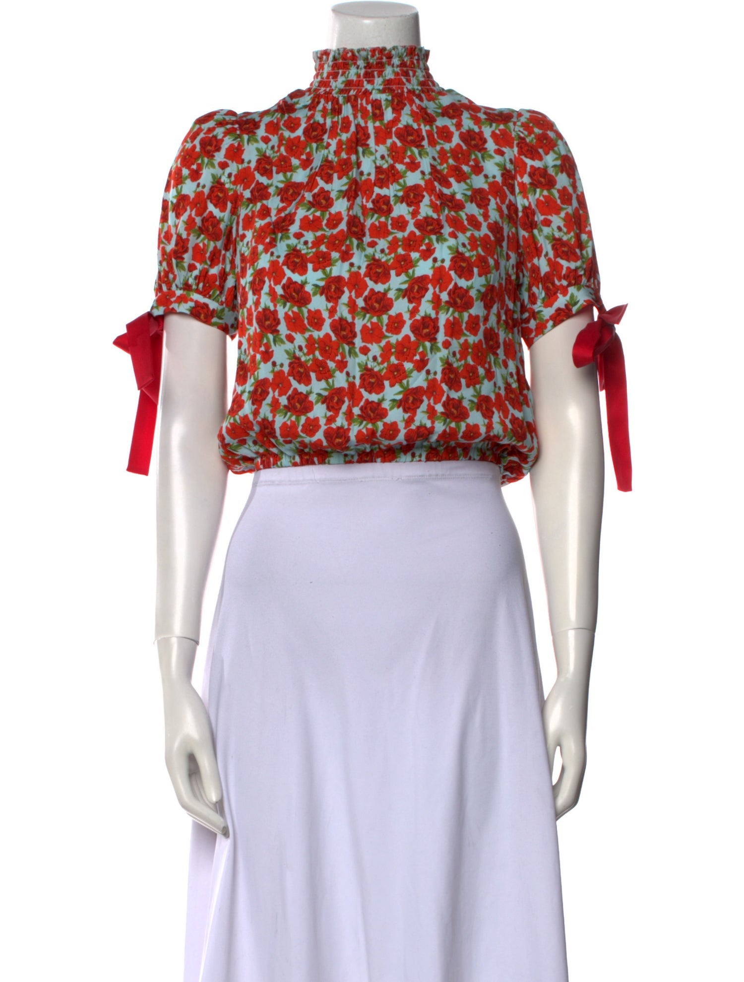 Alice + Olivia Floral Print Mock Neck Crop Top w/ Tags