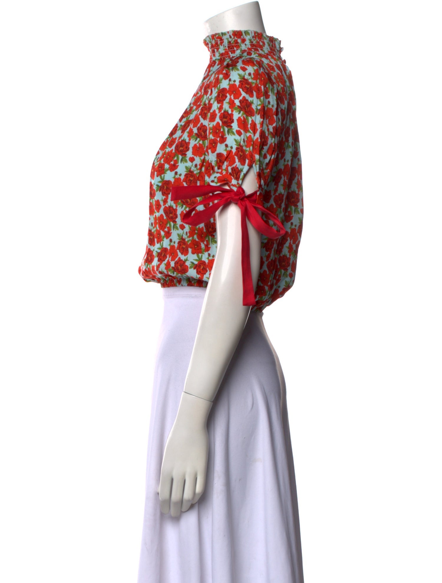 Alice + Olivia Floral Print Mock Neck Crop Top w/ Tags