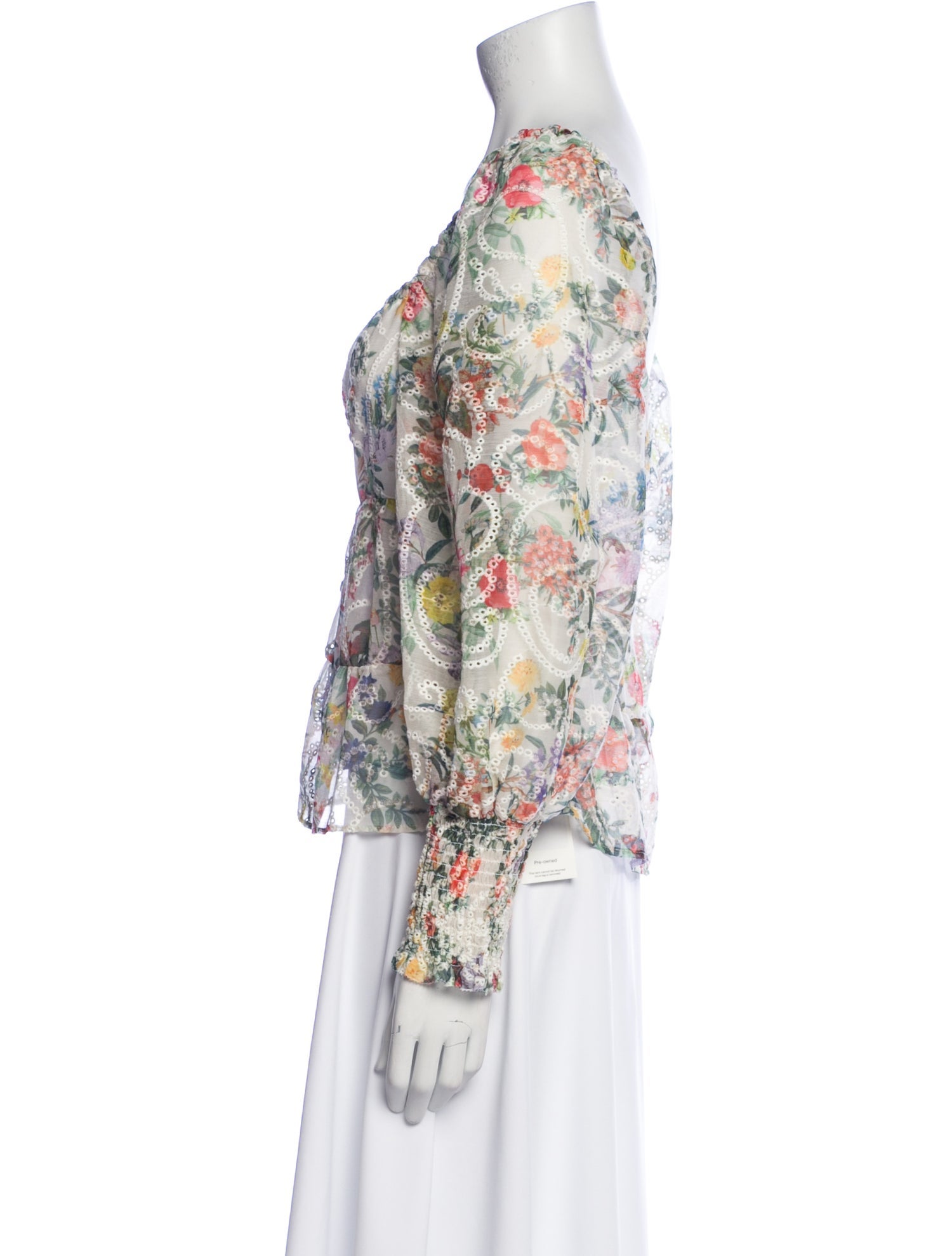 Alice + Olivia Floral Print Square Neckline Blouse