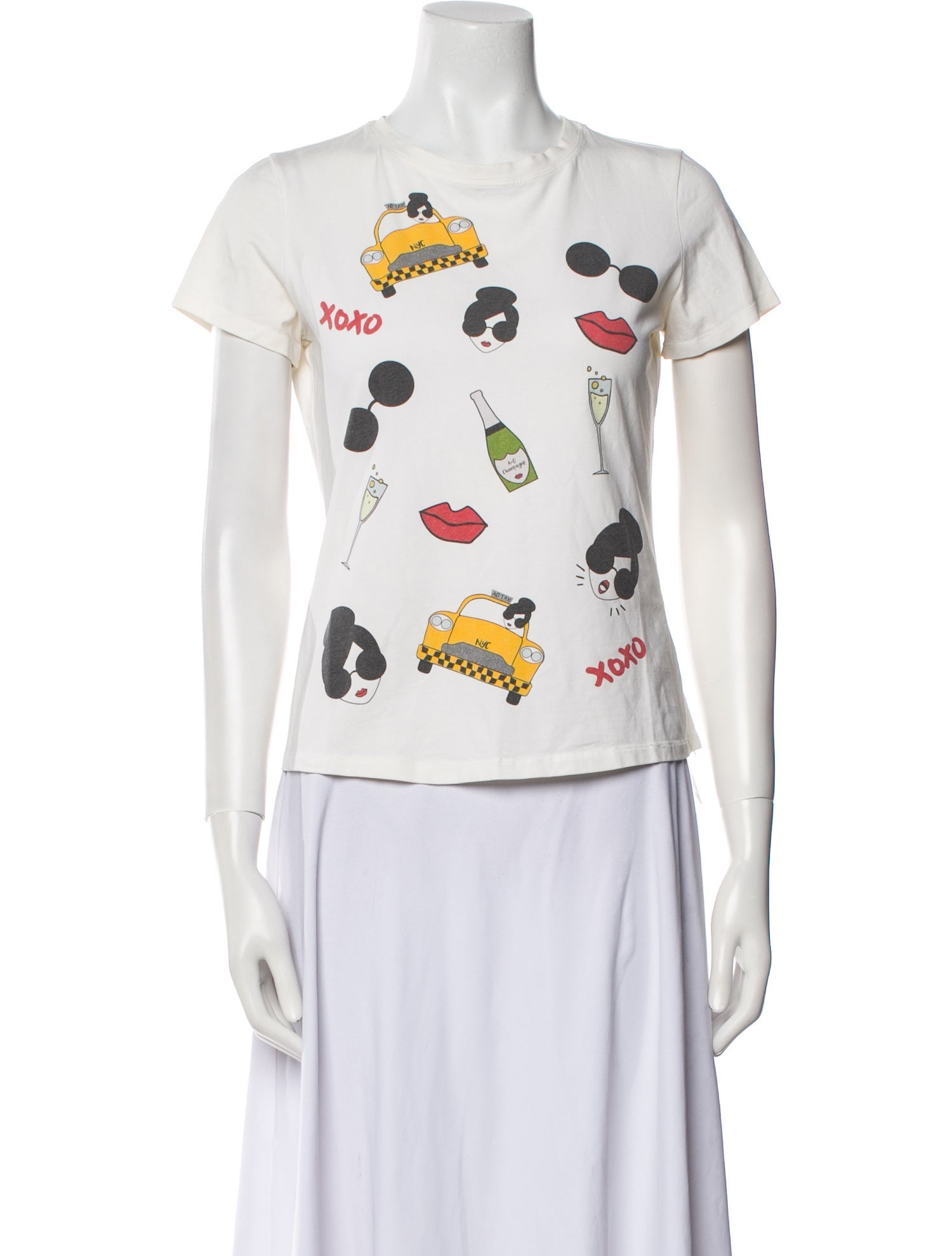 Alice + Olivia Graphic Print Crew Neck T-Shirt