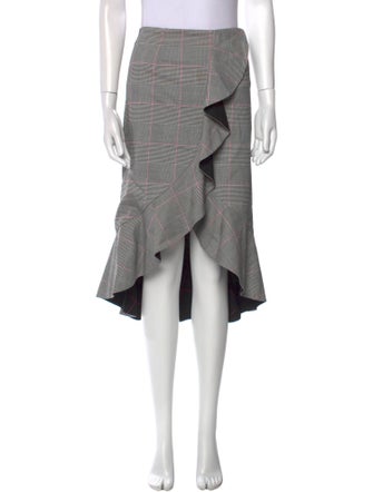 Alice + Olivia Plaid Print Midi Length Skirt