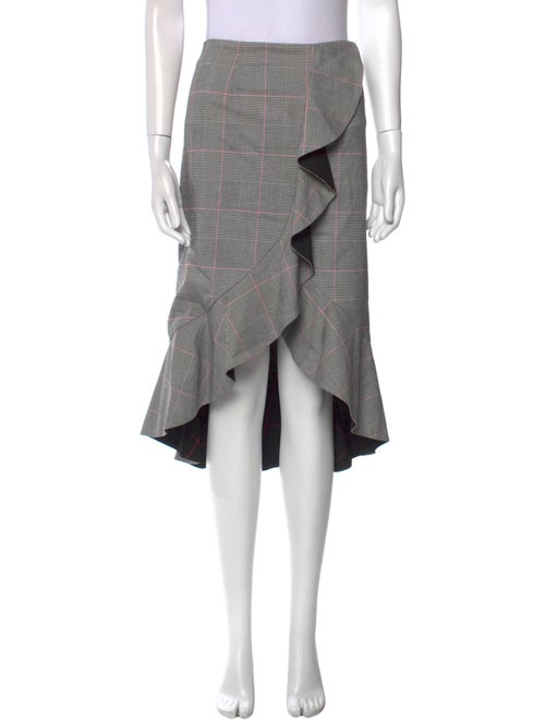 Alice + Olivia Plaid Print Midi Length Skirt