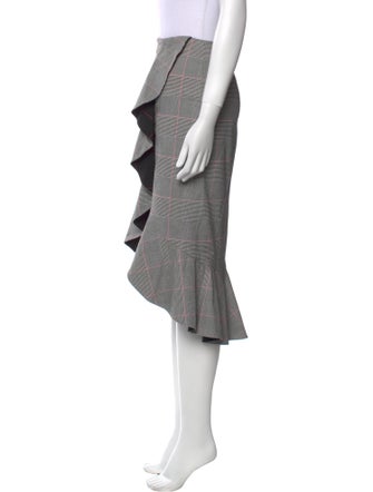 Alice + Olivia Plaid Print Midi Length Skirt
