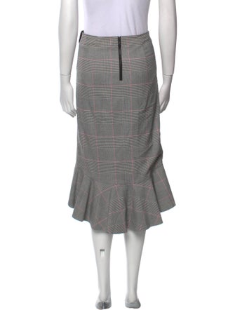 Alice + Olivia Plaid Print Midi Length Skirt