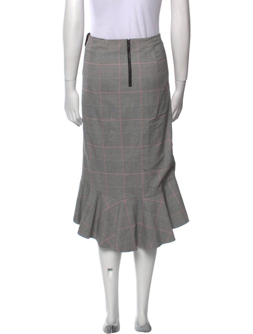 Alice + Olivia Plaid Print Midi Length Skirt